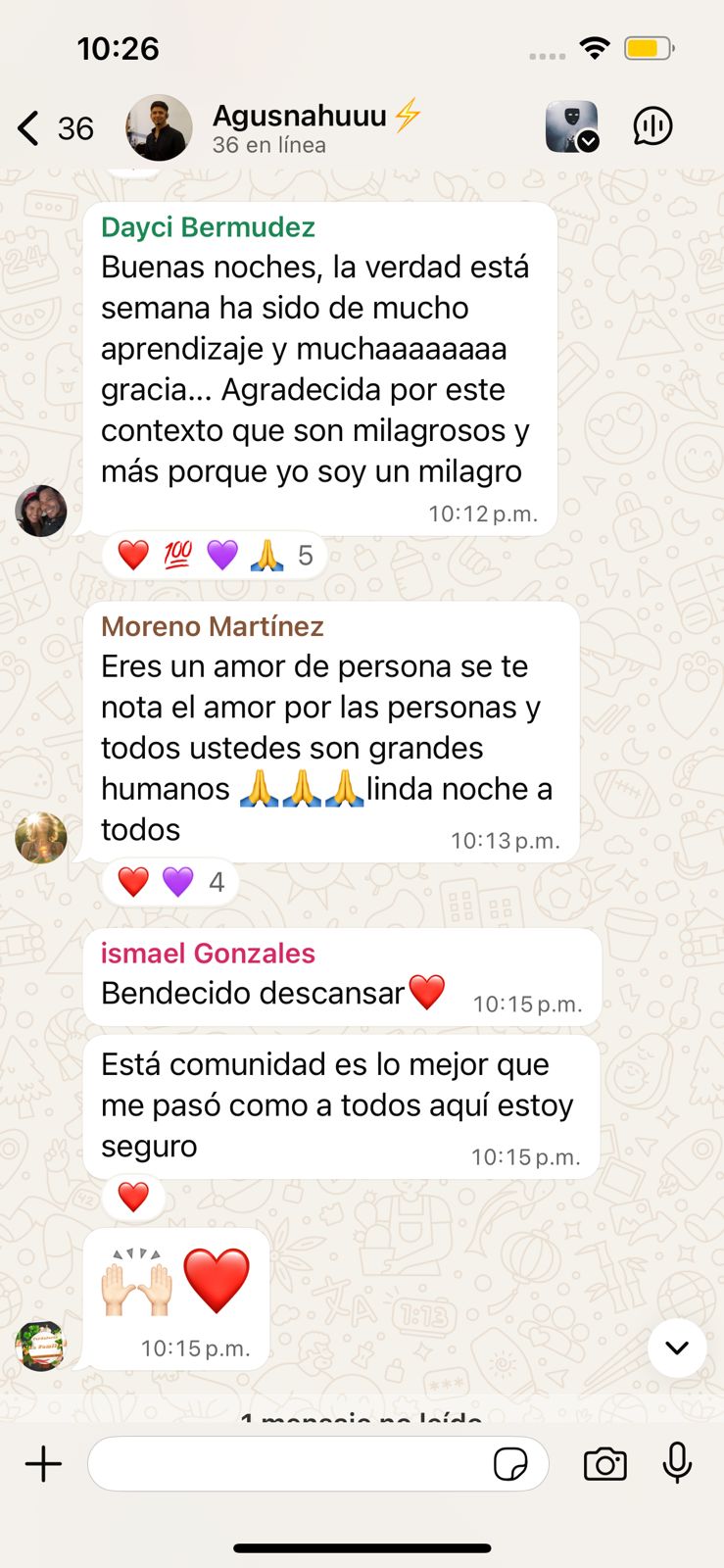 Testimonio WhatsApp real